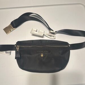 Michael Kors Black Nylon Belt Bag with Gold Hardware